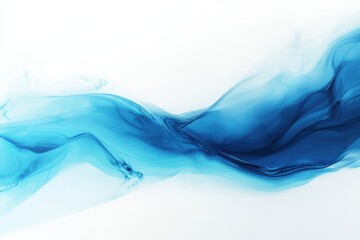 Wall Mural - a blue wave is shown on a white background. the blue color of the wave is very vivid and stands out 