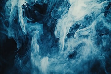 Wall Mural - a blue smoke cloud with a white outline. the smoke is thick and dense, creating a sense of mystery a