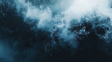 Wall Mural - The sky is a deep blue color, with a few white clouds scattered throughout. The clouds are large and fluffy, giving the sky a sense of depth and movement