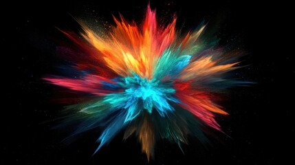 Wall Mural - a colorful explosion of paint is shown in the image. the explosion is made up of a variety of colors