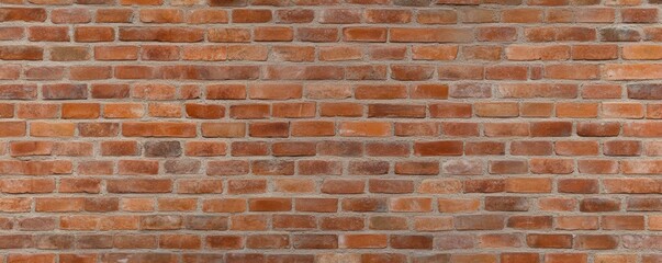 Poster - A textured, rustic red brick wall showcasing various shades and a classic design, ideal for architectural and design backgrounds.