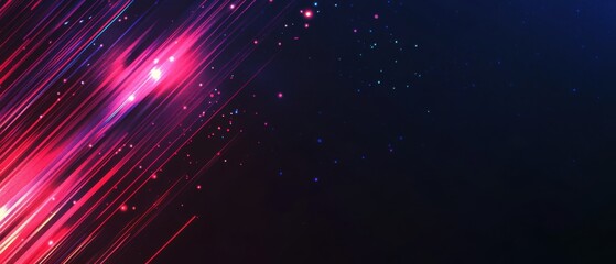 Poster - Abstract dark background with glowing pink and blue light streaks and bokeh, concept of futuristic technology, energy flow, and digital innovation