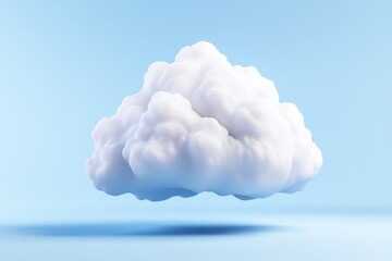 Poster - A cloud icon, white background, 3D rendering, isometric view, high definition, high resolution, natural light, simple and elegant space, white clouds floating in the sky, delicate texture, soft