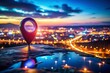 © Four888 - Ange, Sweden: Long Exposure Pin on Map - Night Lights & Starry Sky