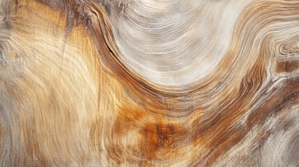 Poster - Rich swirls of brown and gold cascade across a smooth surface, revealing the intricate beauty of polished wood. This close-up showcases nature's artistry in every line and curve