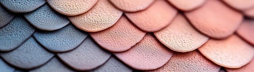 Poster - Ultra-macro of reptilian scales, individual keratin patterns illuminated with soft directional light