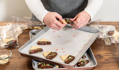 Sticker - Festive Cookie Packaging with Chocolate-Dipped Christmas Delights