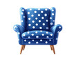 © Ndoomyim - Stylish blue chair with white polka dots, comfortable seating for home decor