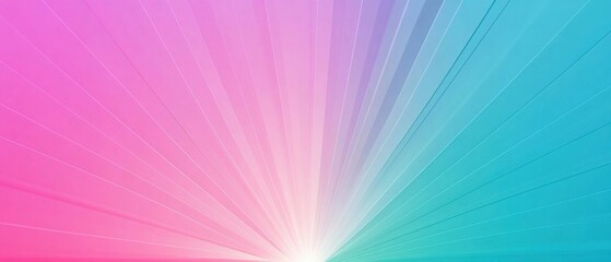 Poster - Abstract pastel gradient background with radiating lines in pink, purple, and turquoise for modern design and vibrant color concepts