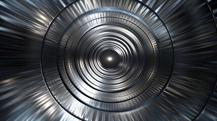 Wall Mural - a series of concentric circles leading to a glowing light.