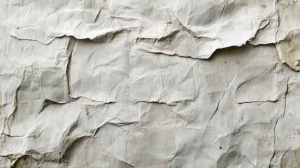 Poster - Crumpled sheets of paper create a unique texture under soft afternoon light, casting subtle shadows and highlighting intricate creases, evoking a sense of artistic simplicity