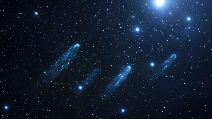 Wall Mural - a starry sky with a bright star in the center. the stars are scattered throughout the sky, with some