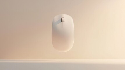Poster - A white computer mouse is floating in the air