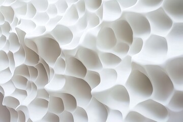 Poster - Abstract White Organic Texture Background Modern Minimalist Design Elegant Smooth Surface 3D Rendered Pattern Wallpaper Decorative Architectural      