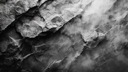 Aufkleber - Jagged rock formations loom majestically, partially concealed by swirling mist. The interplay of shadows and light emphasizes the rugged beauty of the landscape, inviting contemplation and awe