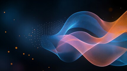 Poster - Colorful waves of light flow gracefully in a digital realm showcasing abstract patterns and vibrant hues