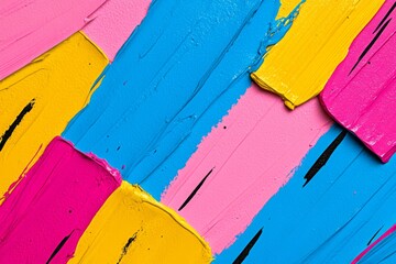Poster - It should have sharp angles and splashes of paint that resemble broken glass. The design incorporates bold geometric shapes. In some places, there will be small black strokes to add depth and