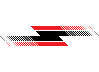 Poster - sporty striped stripe for vehicle body, with black and red lines, speed and movement. for sports, ra