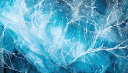 Aufkleber - cracked blue ice texture with sharp fractures and frosty patterns, natural abstract background for winter design and graphics

