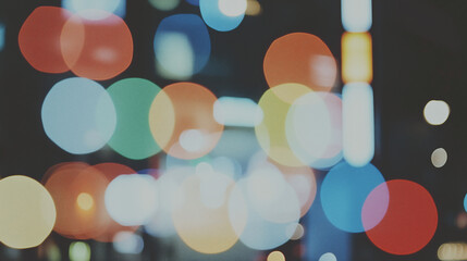 Poster - Abstract City Lights: An artistic shot of blurred city lights with a dreamy bokeh effect creates a vibrant and mesmerizing composition.