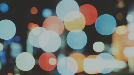Poster - Chromatic Dreamscape: A mesmerizing display of bokeh lights in various vibrant colors, creating a dreamy and ethereal atmosphere, evoking a sense of wonder and festivity.