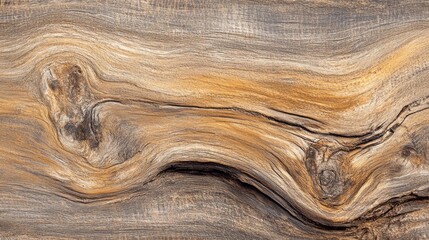 Poster - Swirling patterns and warm hues emerge from a piece of aged wood, showcasing the beauty of nature's craftsmanship. The intricate details tell stories of time and the elements