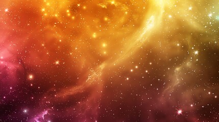 Wall Mural - an abstract view of a galaxy with nebulae in shades of orange and pink.