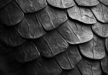 Poster - Textured Black Scales with Unique Patterns Ideal for Backgrounds, Textures, or Artistic Designs in Various Creative Projects and Digital Artworks