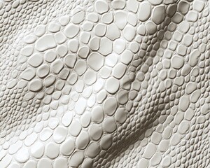 Poster - Textured Close-Up of Smooth Light-Colored Snake Skin Showing Intricate Scales and Unique Pattern for Fashion and Design Projects