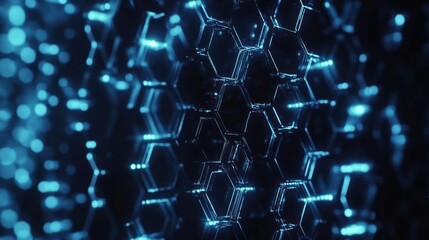 Abstract glowing hexagonal pattern background