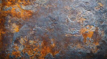 Aufkleber - A captivating blend of rust and color reveals an artistic, textured surface where shades of orange and blue coexist. This mesmerizing display highlights natural deterioration and beauty