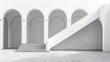 © lestari - Modern white archway courtyard with stairs.  Possible stock photo use