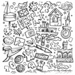 © NikahGeh - Hand Drawn Doodle Illustration Featuring A Variety Of Objects And Shapes