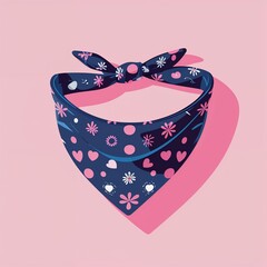 Poster - bandana on plain pink background childish style illustration