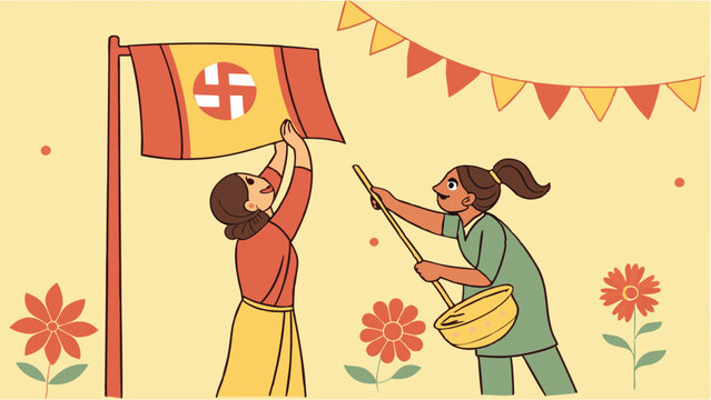 Flat gudi padwa background