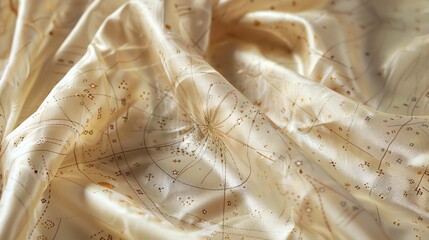Wall Mural - a luxurious cream-colored fabric with a subtle gold pattern.