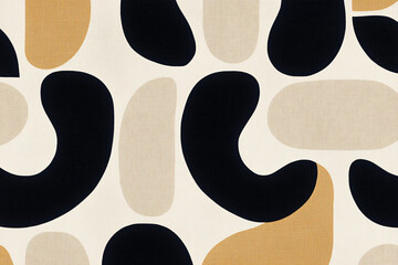Poster - Abstract Shape Pattern: A captivating composition of abstract shapes and organic forms in a neutral color palette, forming a visually stimulating design.