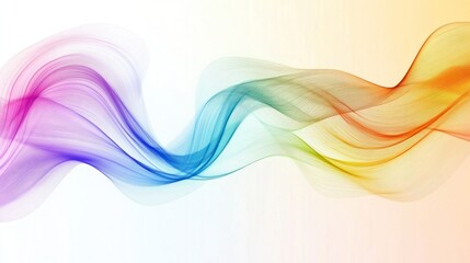 Poster - Colorful abstract wave design, background gradient, flowing lines, digital art, website banner
