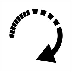 Fototapete - Black arrow icon isolated on white background.right and left side. Arrow shows direction symbol. Curved arrow icon vector.