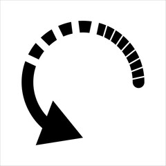 Fototapete - Black arrow icon isolated on white background.right and left side. Arrow shows direction symbol. Curved arrow icon vector.