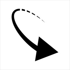 Fototapete - Black arrow icon isolated on white background.right and left side. Arrow shows direction symbol. Curved arrow icon vector.
