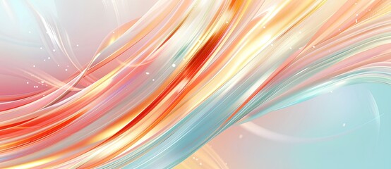 Poster - abstract lines in motion, banner, transparent glass texture, pastel colors, high tech background