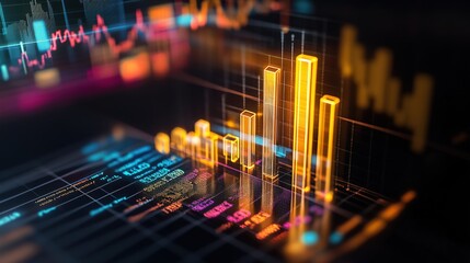 Poster - analyzing financial trends through data visualization business sector infographic graphics digital e
