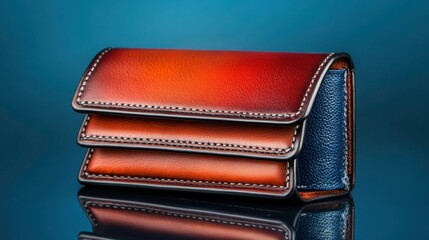 Poster - Stylish Wallet with Suede Textures on Reflective Surface