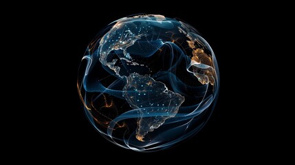 Poster - A digital, glowing representation of the Earth with a colorful color scheme.