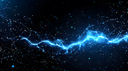 Poster - Futuristic lightning sparks technology effects in a cosmic environment abstract visualization