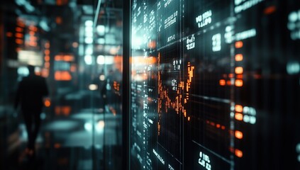 Poster - Futuristic Data Display in Urban Night Setting