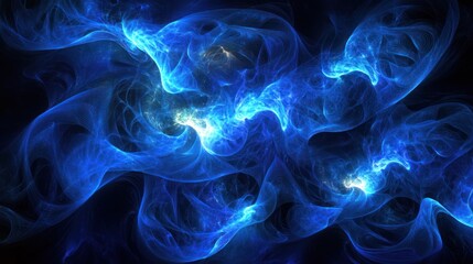 abstract blue energy swirls, cosmic nebula background, design element