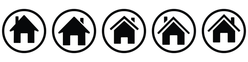 Poster - Home icons set. Simple house symbols. Home button icon vector. House icon set. Home vector illustration. 