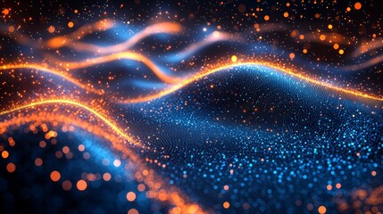 Poster - Abstract high-tech connections forming a vibrant, illuminated digital world
